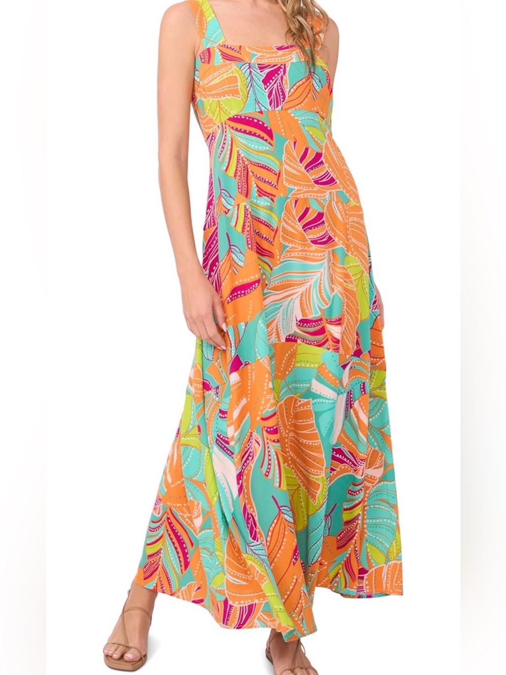 Vince Camuto Women's Printed Four Tier Maxi Dress Small NWT